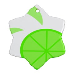 Fruit Lime Green Snowflake Ornament (two Sides)