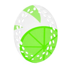 Fruit Lime Green Oval Filigree Ornament (two Sides)