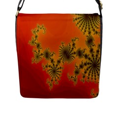 Decorative Fractal Spiral Flap Messenger Bag (l)  by Simbadda