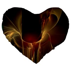 Fractal Image Large 19  Premium Flano Heart Shape Cushions by Simbadda