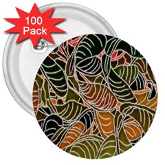 Floral Pattern Background 3  Buttons (100 Pack)  by Simbadda