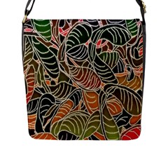 Floral Pattern Background Flap Messenger Bag (l)  by Simbadda