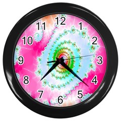 Decorative Fractal Spiral Wall Clocks (black) by Simbadda