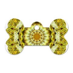 Fractal Flower Dog Tag Bone (one Side)