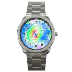 Decorative Fractal Spiral Sport Metal Watch by Simbadda