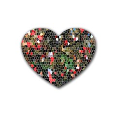 Colorful Abstract Background Heart Coaster (4 Pack) 