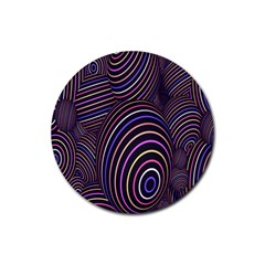 Abstract Colorful Spheres Rubber Coaster (round)  by Simbadda