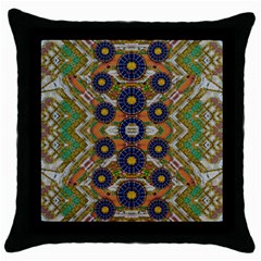 Fleur Flower Porcelaine In Calm Throw Pillow Case (black) by pepitasart