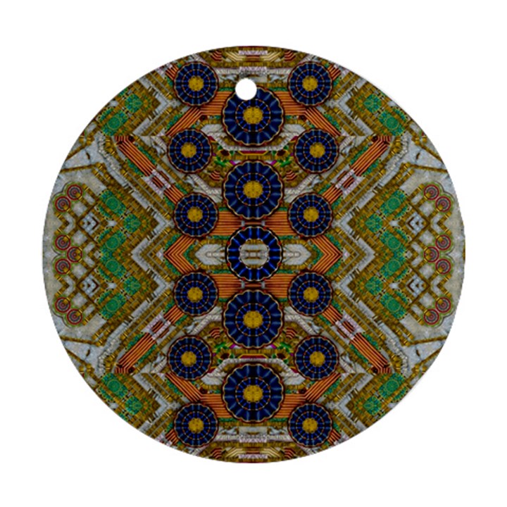 Fleur Flower Porcelaine In Calm Round Ornament (Two Sides)