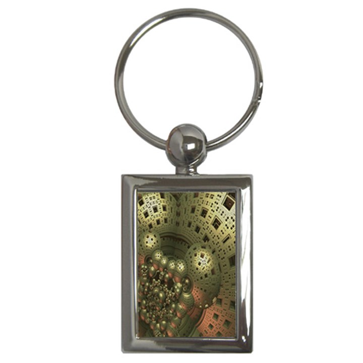 Geometric Fractal Cuboid Menger Sponge Geometry Key Chains (Rectangle) 