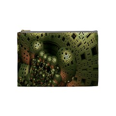 Geometric Fractal Cuboid Menger Sponge Geometry Cosmetic Bag (medium)  by Simbadda