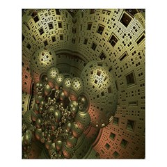 Geometric Fractal Cuboid Menger Sponge Geometry Shower Curtain 60  X 72  (medium)  by Simbadda