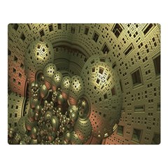 Geometric Fractal Cuboid Menger Sponge Geometry Double Sided Flano Blanket (large)  by Simbadda