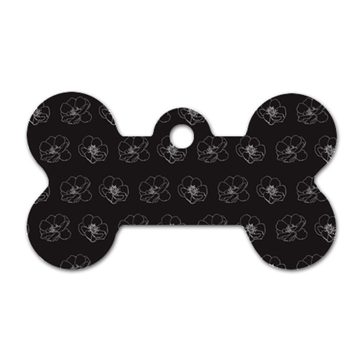 Floral pattern Dog Tag Bone (Two Sides)