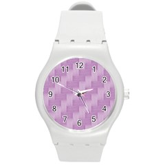 Purple pattern Round Plastic Sport Watch (M)