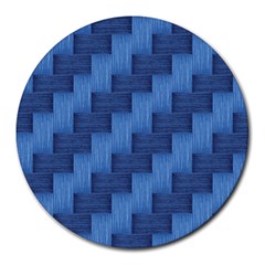 Blue Pattern Round Mousepads by Valentinaart