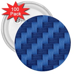 Blue Pattern 3  Buttons (100 Pack)  by Valentinaart