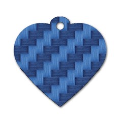 Blue Pattern Dog Tag Heart (two Sides) by Valentinaart