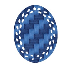 Blue Pattern Oval Filigree Ornament (two Sides) by Valentinaart