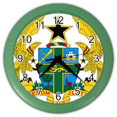 Coat Of Arms Of Ghana Color Wall Clocks by abbeyz71
