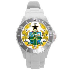 Coat Of Arms Of Ghana Round Plastic Sport Watch (l) by abbeyz71