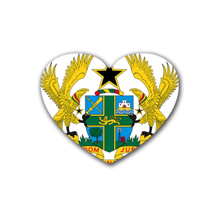 Coat of Arms of Ghana Rubber Coaster (Heart) 