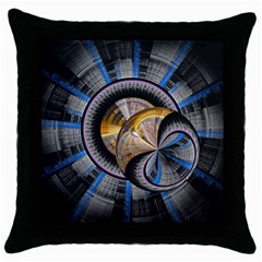 Fractal Tech Disc Background Throw Pillow Case (black) by Simbadda