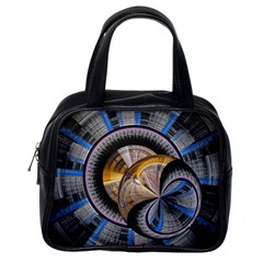 Fractal Tech Disc Background Classic Handbags (one Side) by Simbadda