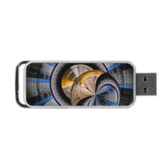 Fractal Tech Disc Background Portable Usb Flash (two Sides) by Simbadda