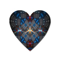 Fancy Fractal Pattern Heart Magnet by Simbadda