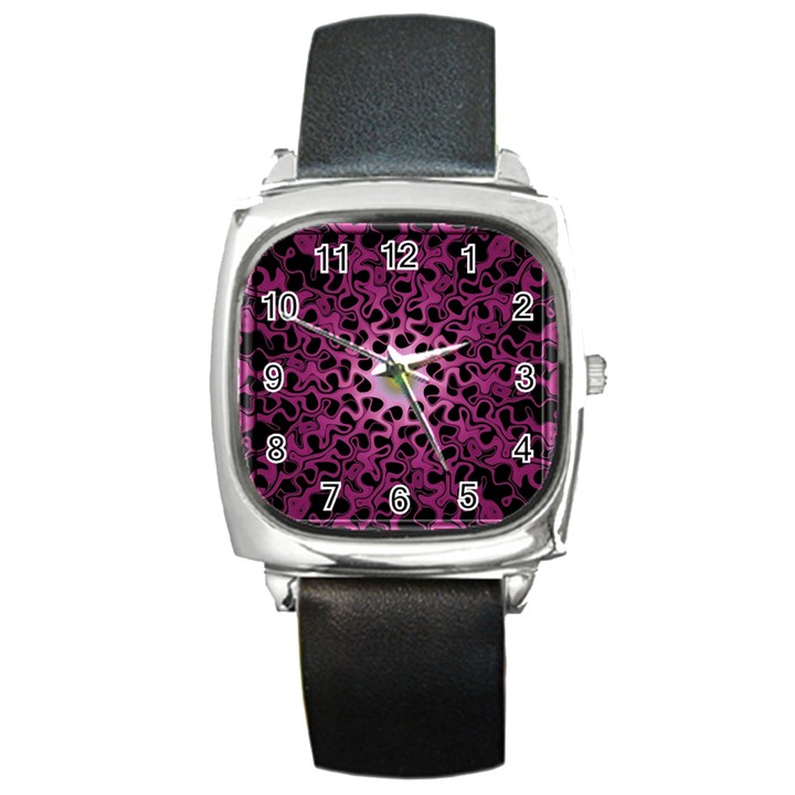 Cool Fractal Square Metal Watch