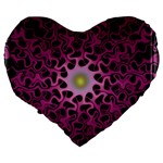 Cool Fractal Large 19  Premium Heart Shape Cushions Back