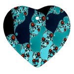 Decorative Fractal Background Heart Ornament (Two Sides) Back