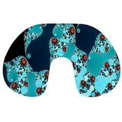 Decorative Fractal Background Travel Neck Pillows by Simbadda