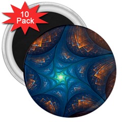 Fractal Star 3  Magnets (10 Pack)  by Simbadda