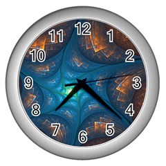 Fractal Star Wall Clocks (silver) 