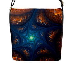 Fractal Star Flap Messenger Bag (l)  by Simbadda