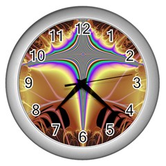 Symmetric Fractal Wall Clocks (silver) 