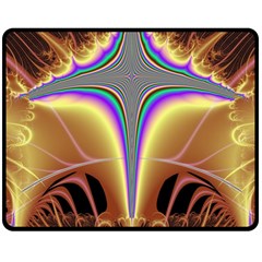 Symmetric Fractal Double Sided Fleece Blanket (medium)  by Simbadda