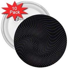 Distorted Net Pattern 3  Buttons (10 Pack)  by Simbadda