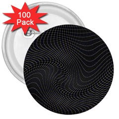 Distorted Net Pattern 3  Buttons (100 Pack)  by Simbadda