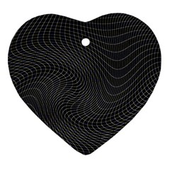 Distorted Net Pattern Heart Ornament (two Sides)