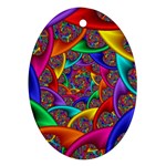 Color Spiral Oval Ornament (Two Sides) Back