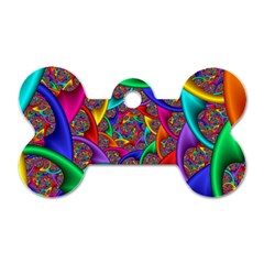 Color Spiral Dog Tag Bone (one Side) by Simbadda