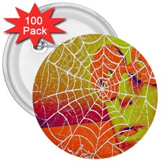 Orange Guy Spider Web 3  Buttons (100 Pack)  by Simbadda