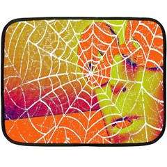 Orange Guy Spider Web Double Sided Fleece Blanket (mini)  by Simbadda