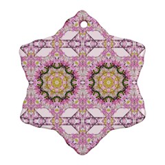 Floral Pattern Seamless Wallpaper Snowflake Ornament (two Sides) by Simbadda