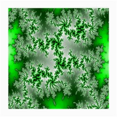 Green Fractal Background Medium Glasses Cloth (2-side) by Simbadda