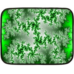 Green Fractal Background Fleece Blanket (mini) by Simbadda