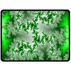 Green Fractal Background Fleece Blanket (large) 